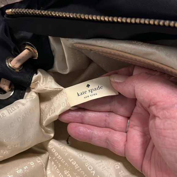 Kate Spade navy nylon bag a leather large shoulder bag - Picture 13 of 15